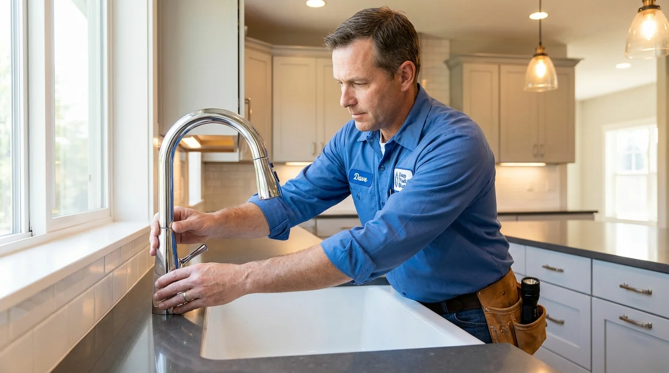 Kitchen faucet installation by Johns Plumbing LLC in New Eagle